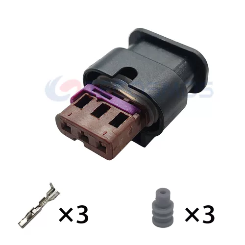 Waterproof 3-Pin Female Reverse Radar Plug Car Wire Harness with ABS Nylon Housing Copper Contact Material Model... - image 2